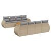 vidaXL Set de sof&aacute;s de jard&iacute;n 9 pzas con cojines rat&aacute;n sint&eacute;tico beige