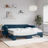 vidaXL Sof&aacute; cama nido con colch&oacute;n terciopelo azul 90x200 cm