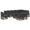 vidaXL Conjunto de sof&aacute;s de jard&iacute;n 11 uds. Gris rat&aacute;n sint&eacute;tico