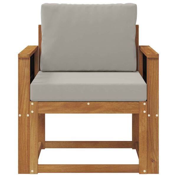 vidaXL Sof&aacute; de exterior Madera de Acacia S&oacute;lida y Poli&eacute;ster