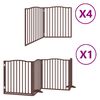 vidaXL Puerta de perros plegable 12 paneles madera &aacute;lamo marr&oacute;n 960 cm