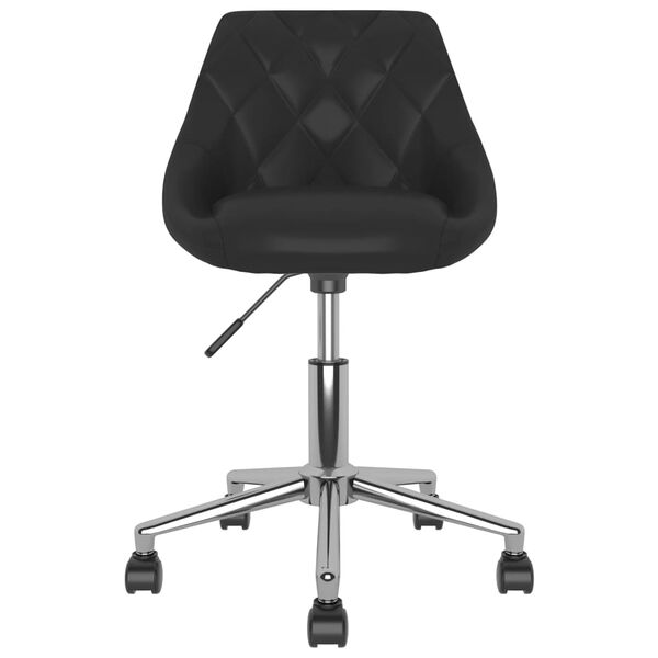 vidaXL Sillas de comedor giratorias 4 unidades cuero sint&eacute;tico negro