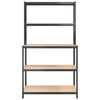 vidaXL Mesa de trabajo con estantes 5 niveles madera y acero antracita