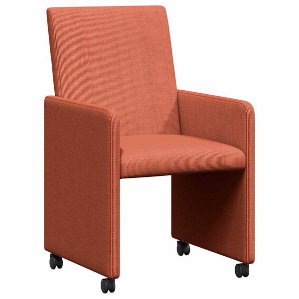 vidaXL Sillas de Comedor con Ruedas 2 pcs Rojo naranja 57 x 66 x 94 cm