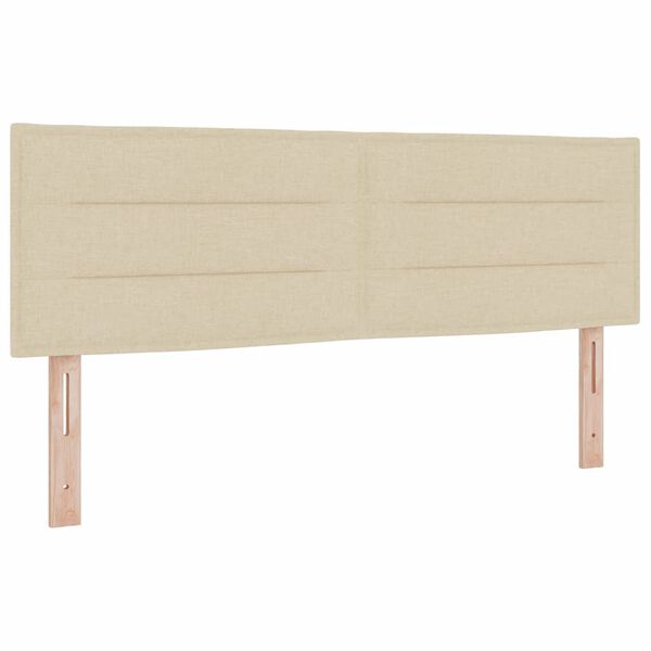 vidaXL Cama tipo Box Spring con colch&oacute;n Crema 160 x 200 cm tela