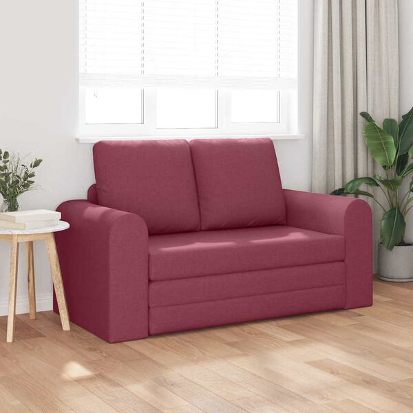 vidaXL Sof&aacute; cama 60cm Rojo vino tela