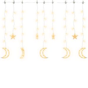 vidaXL Luces estrella y luna 138 LEDs blanco c&aacute;lido con control remoto