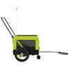 vidaXL Remolque de bicicleta mascotas hierro tela Oxford verde negro