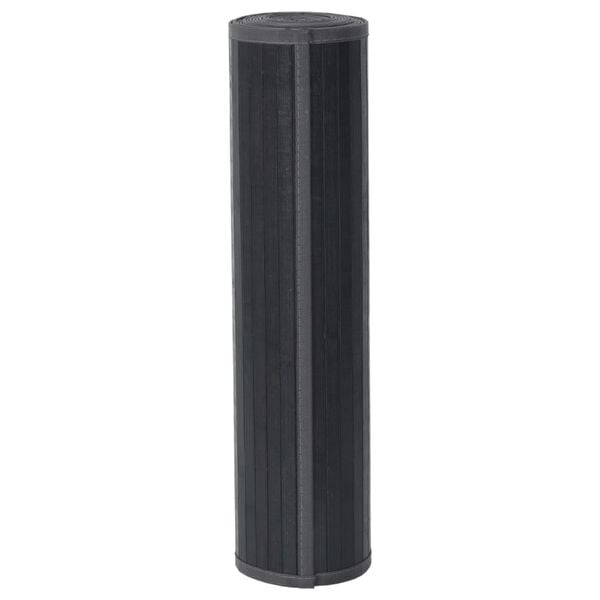 vidaXL Alfombra rectangular bamb&uacute; gris 70x300 cm