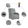 vidaXL Sill&oacute;n de masaje reclinable de pie de tela gris claro