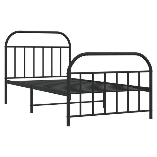 vidaXL Estructura cama sin colchón con estribo metal negro 107x203 cm