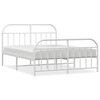 vidaXL Estructura cama sin colch&oacute;n con estribo metal blanco 160x200 cm
