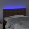 vidaXL Cabecero con LED cuero sint&eacute;tico marr&oacute;n 90x5x78/88 cm