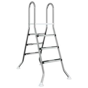 vidaXL Escalera para piscina elevada 100 cm 3-Step Plateado