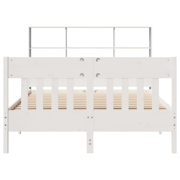 vidaXL Estructura de cama sin colch&oacute;n madera de pino blanca 140x200 cm