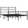 vidaXL Estructura cama sin colch&oacute;n con estribo metal negro 160x200 cm