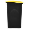 vidaXL Cubo de basura con tapa de bisagra negro y amarillo 50 L