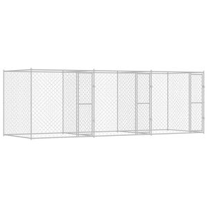 vidaXL Jaula para perro Plateado 600 x 200 x 200 cm Acero Galvanizado