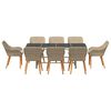 vidaXL Conjunto de Comedor de Jardín 9 pcs Beige ratán sintético