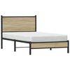 vidaXL Estructura de cama sin colch&oacute;n metal roble ahumado 100x190 cm