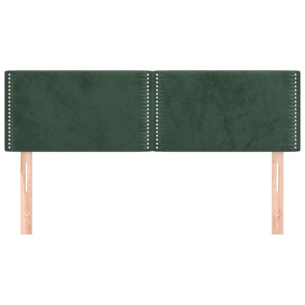 vidaXL Cabeceros 2 unidades terciopelo verde oscuro 72x5x78/88 cm