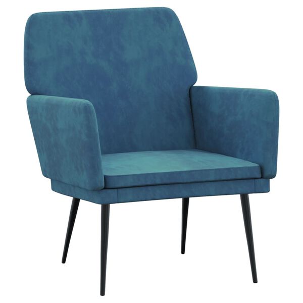 vidaXL Sill&oacute;n de terciopelo azul 62x79x79 cm