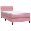 vidaXL Cama box spring con colch&oacute;n terciopelo rosa 80x210 cm