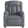 vidaXL Sillón de masaje reclinable eléctrico cuero sintético gris