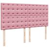 vidaXL Estructura de cama otomana colchones terciopelo rosa 200x200cm