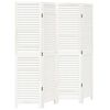 vidaXL Biombo separador de 4 paneles madera maciza Paulownia blanco