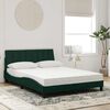 vidaXL Cama con colch&oacute;n Hanko terciopelo verde oscuro 140x200 cm