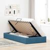 vidaXL Cama con almacenamiento Azul Oscuro 90 x 190 cm Terciopelo