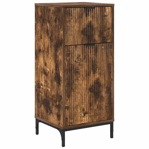 vidaXL Gabinete de Ba&ntilde;o con caj&oacute;n Roble ahumado 39,5 x 36 x 88 cm