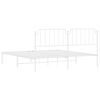 vidaXL Estructura cama sin colch&oacute;n con cabecero metal blanco 183x213cm