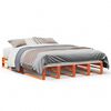 vidaXL Estructura de cama sin colch&oacute;n madera maciza marr&oacute;n 120x190 cm