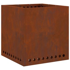 vidaXL Taz&oacute;n de fuego sin humo Oxidado 48 x 48 x 50 cm Acero oxidado