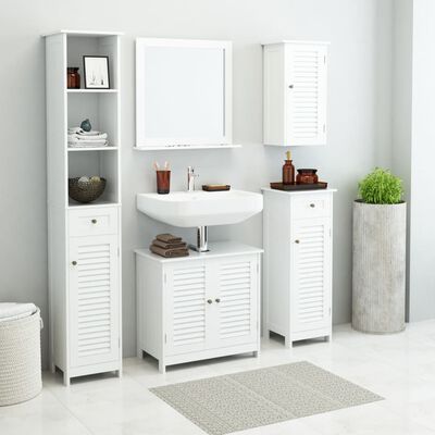 vidaXL Conjunto de muebles de baño 5 piezas blanco