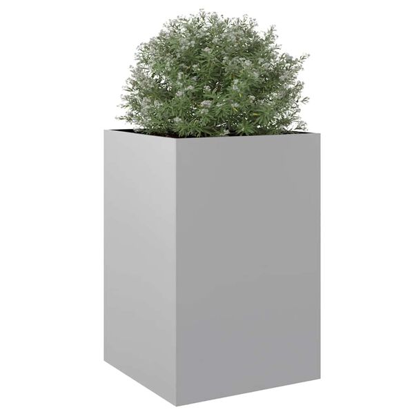 vidaXL Jardinera de acero galvanizado plateado 52x48x75 cm