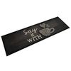 vidaXL Alfombra de cocina lavable terciopelo negro taza 45x150 cm