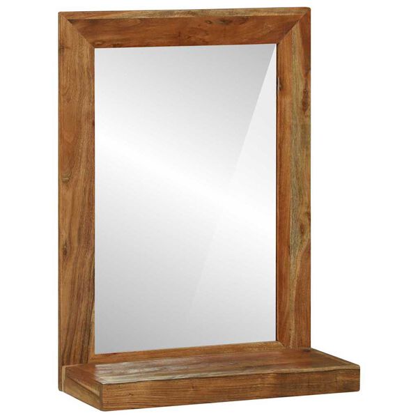 vidaXL Espejo de ba&ntilde;o Marr&oacute;n 50 x 22 x 70 cm Madera de Acacia S&oacute;lida