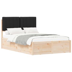 vidaXL Estructura de Cama con Cabecera Tapizada Negro 120 x 200 cm