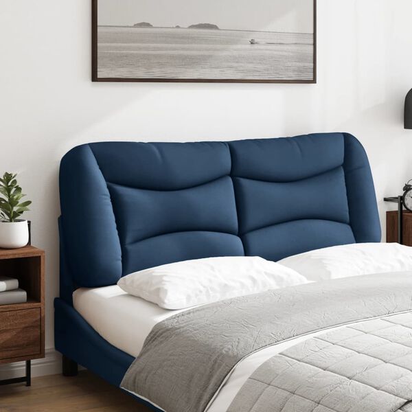 vidaXL Cabecero de cama acolchado Hvar tela azul 140 cm