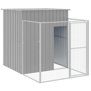vidaXL Caseta perros corral acero galvanizado gris claro 165x251x181cm