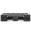 vidaXL Muebles de jard&iacute;n 10 piezas con cojines madera impregnada gris