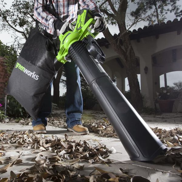 Greenworks Aspiradora de jard&iacute;n con mango 40 V verde