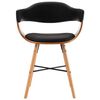 vidaXL Sillas de comedor 4 uds cuero sint&eacute;tico y madera curvada negro