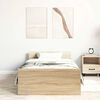 vidaXL Estructura de cama sin colch&oacute;n madera roble Sonoma 90x190 cm