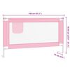 vidaXL Barandilla de seguridad cama de ni&ntilde;o rosa tela 140x25 cm