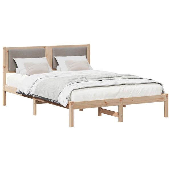 vidaXL Estructura de cama Taup&eacute; 150 x 200 cm Madera de pino macizo