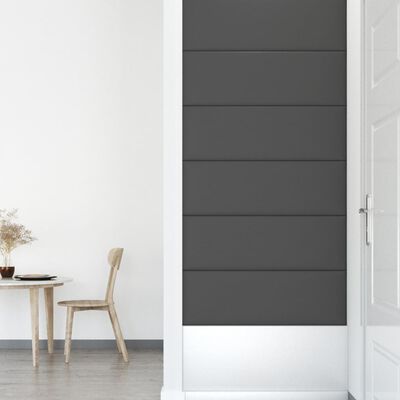 vidaXL Paneles de pared 12 uds cuero sintético gris 90x30 cm 3,24 m²